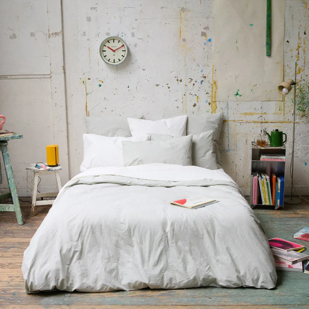 1700 COTEX Housse de couette en percale de coton - Rayures Vert Camouflage