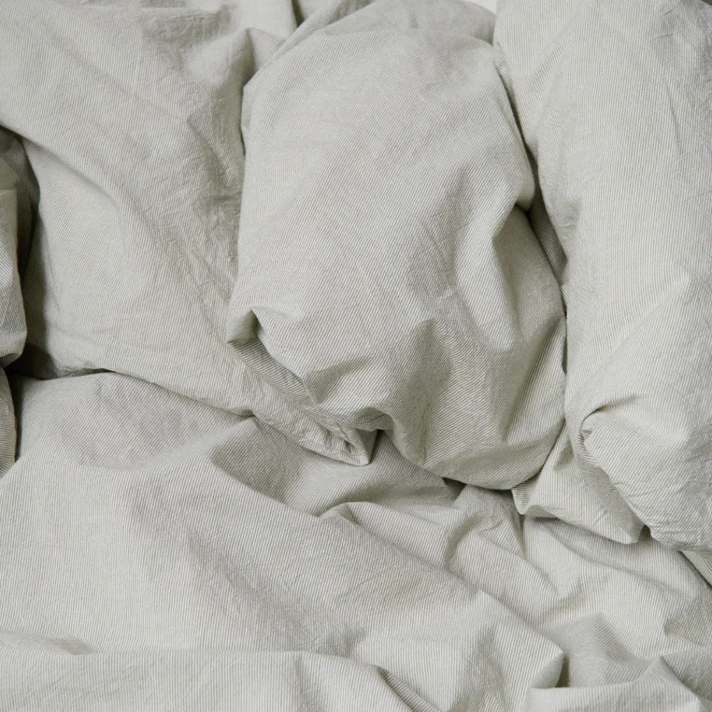 1700 COTEX Housse de couette en percale de coton - Rayures Vert Camouflage