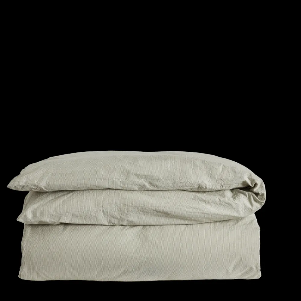 1700 COTEX Housse de couette en percale de coton - Rayures Vert Camouflage
