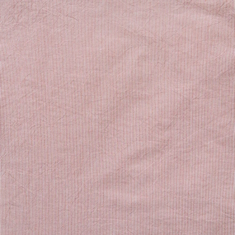 1700 COTEX Housse de couette en percale de coton - Rayures Rouge Ocre