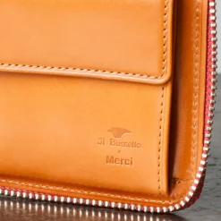 Women Il Bussetto x Merci - Portefeuille Bi-Fold Zip - Biscuit