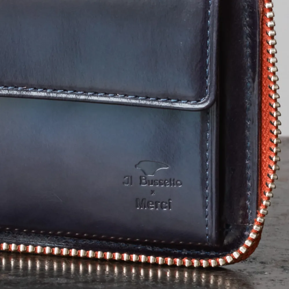 Women Il Bussetto x Merci - Portefeuille Bi-Fold Zip - Bleu