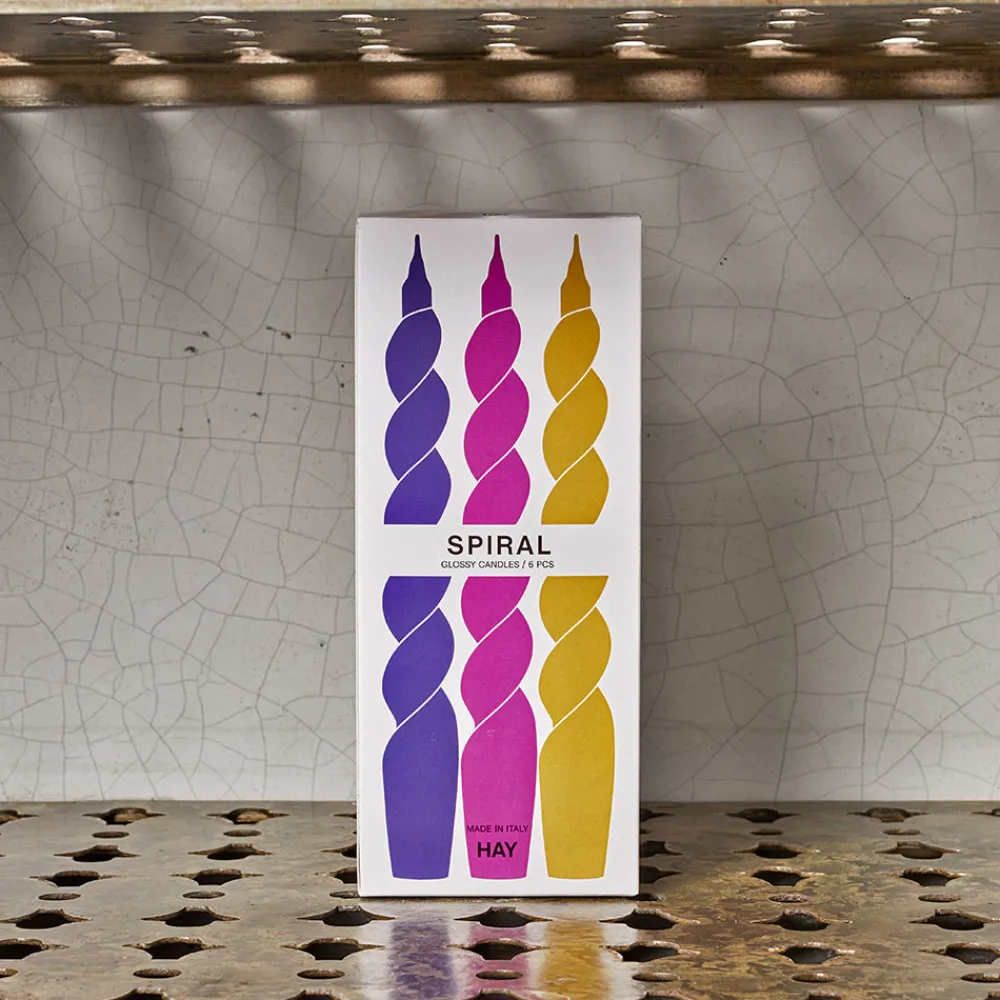 208 HAY Lot de 6 bougies Mix - Violet & Moutarde