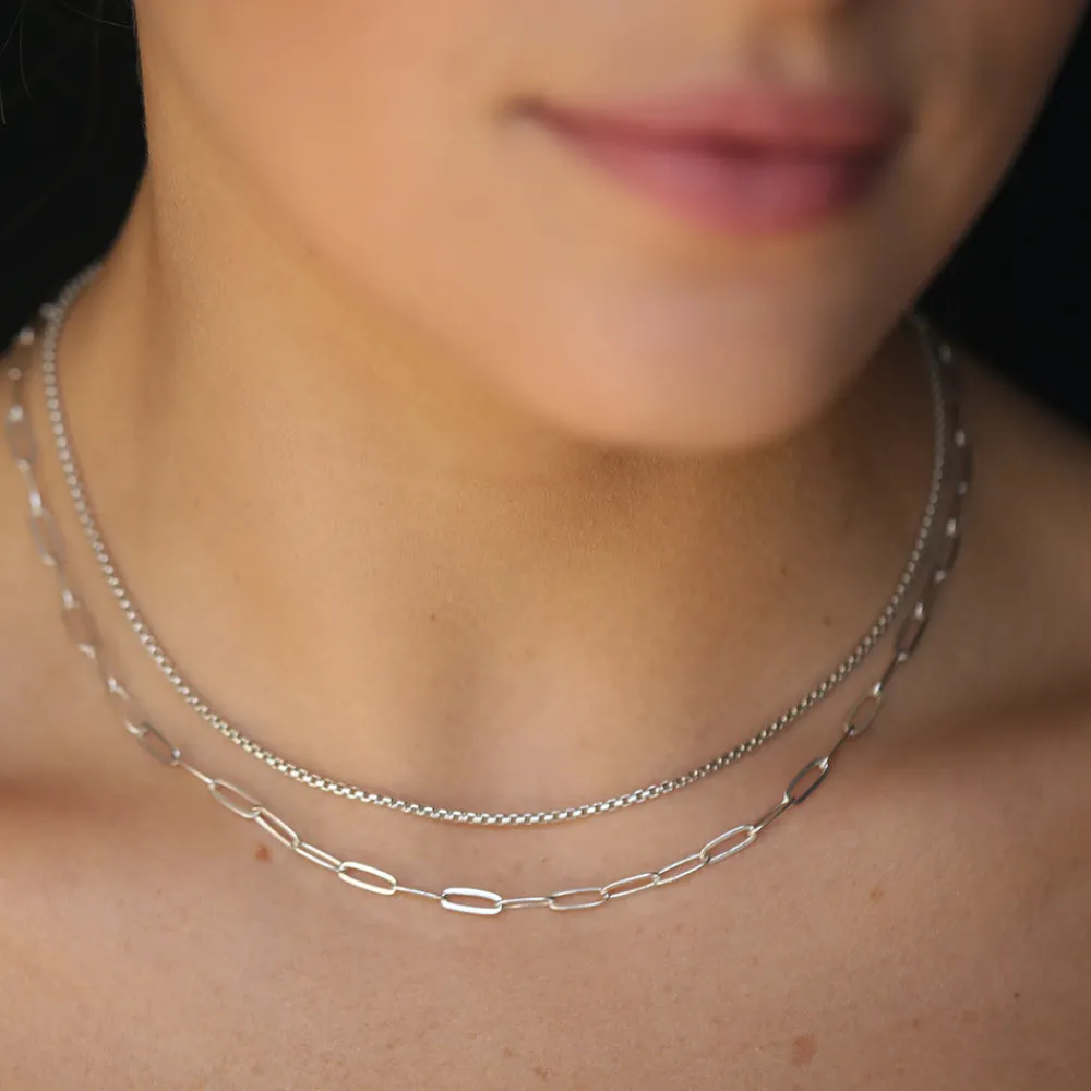 Women MARA SCALISE - Collier Thin Box Chain - Silver