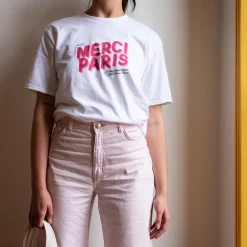 Women 1473 SCRKS Merci - T-shirt unisexe - Blanc & Logo Rouge