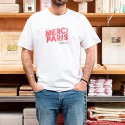 Women 1473 SCRKS Merci - T-shirt unisexe - Blanc & Logo Rouge