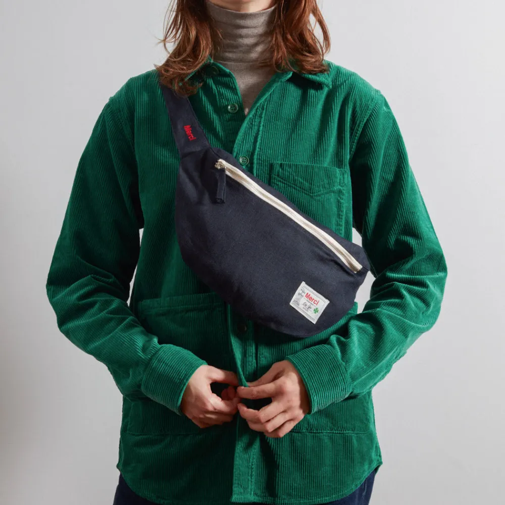 200 LINTEX Merci - Banane To Go en lin - Bleu Encre