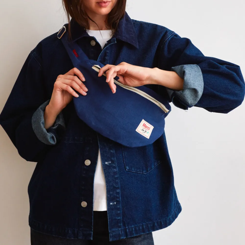 200 LINTEX Merci - Banane To Go en lin - Bleu Shibori