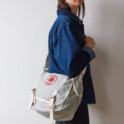 2102 VJ SOURCING Merci - Besace en canvas - Rayures Bleu