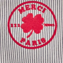 2102 VJ SOURCING Merci - Besace en canvas - Rayures Bleu