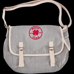 2102 VJ SOURCING Merci - Besace en canvas - Rayures Bleu