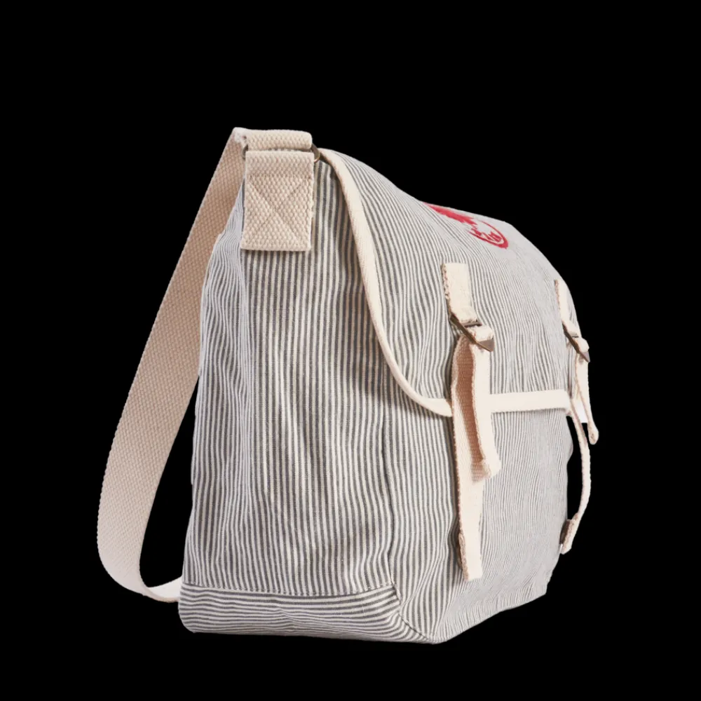 2102 VJ SOURCING Merci - Besace en canvas - Rayures Bleu