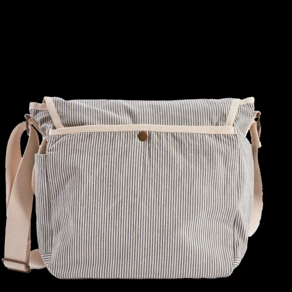 2102 VJ SOURCING Merci - Besace en canvas - Rayures Bleu