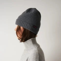 Women ST01 Merci - Bonnet en laine et cachemire - Gris & Rose