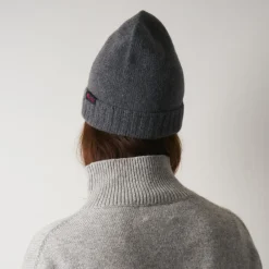 Women ST01 Merci - Bonnet en laine et cachemire - Gris & Rose