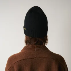 Women ST01 Merci - Bonnet en laine et cachemire - Noir & Jaune