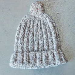 Women MERCI - Bonnet en laine - Blanc Cassé & Camel