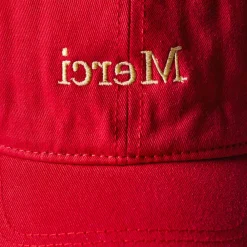 Women M05 Merci - Casquette Miroir - Rouge & Ecru