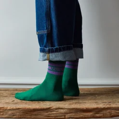 Women F01 Merci - Chaussettes à rayures - Vert