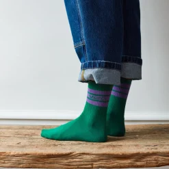 Women F01 Merci - Chaussettes à rayures - Vert