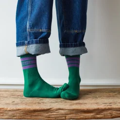 Women F01 Merci - Chaussettes à rayures - Vert