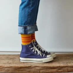 Women F01 Merci - Chaussettes à rayures - Jaune