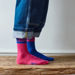 Women F01 Merci - Chaussettes à rayures - Rose