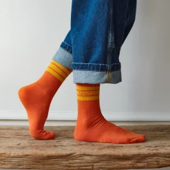 Women F01 Merci - Chaussettes à rayures - Orange