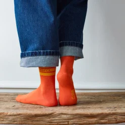 Women F01 Merci - Chaussettes à rayures - Orange