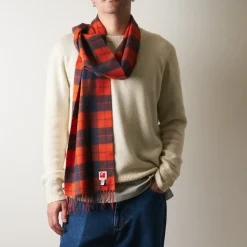 Women JE01 Merci - Echarpe en cachemire Harry - Rouge Tartan