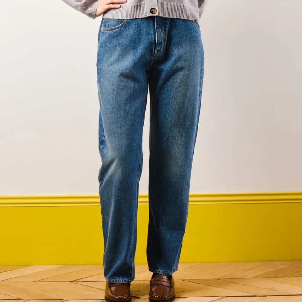 Women KE01 Merci - Jeans Droit Trèfle - Stonewash