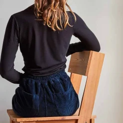 Women MERCI - Pantalon en velours côtelé - Bleu Marine