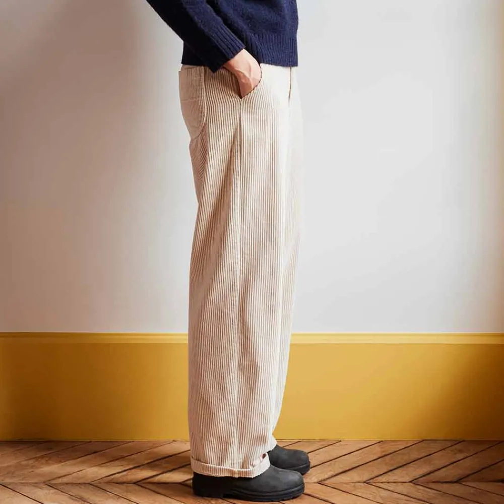 Women MERCI - Pantalon en velours côtelé - Écru