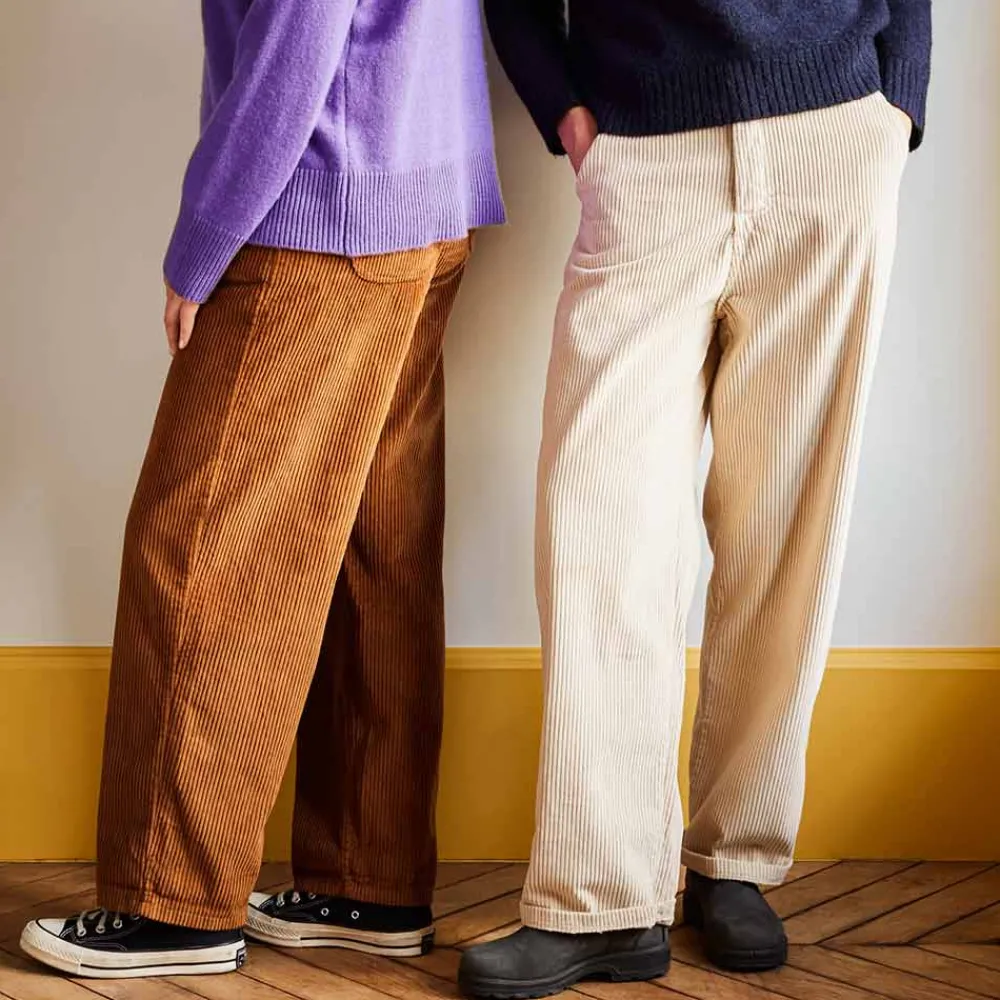 Women MERCI - Pantalon en velours côtelé - Écru