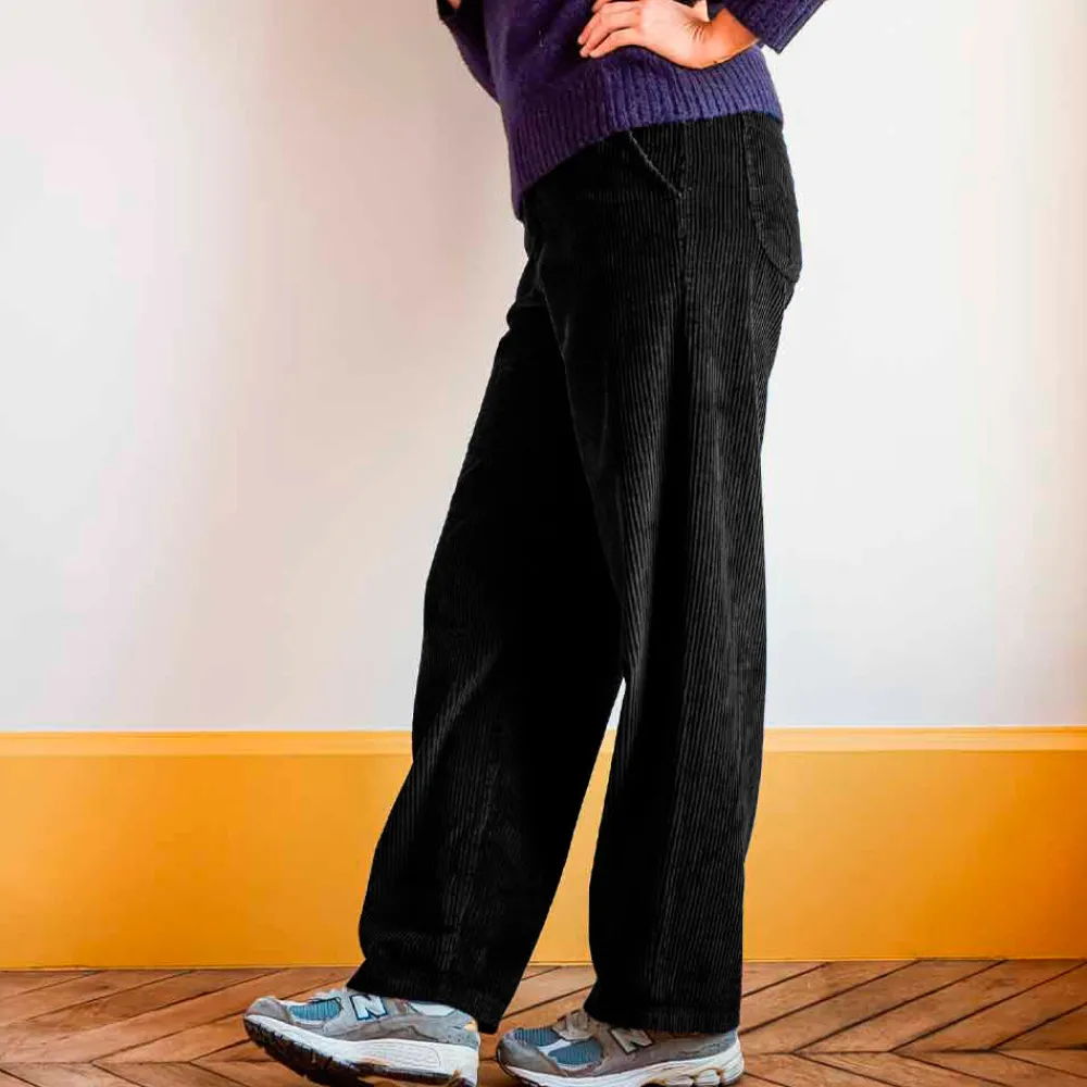 Women MERCI - Pantalon en velours côtelé - Noir