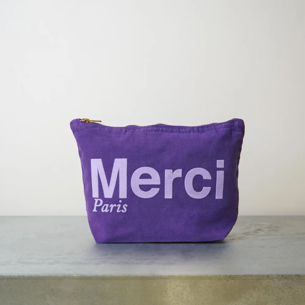 V01 Merci - Pochette en coton - Violet & Lila