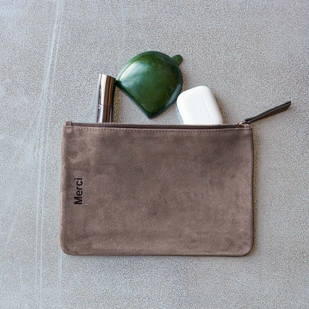 MERCI - Pochette en daim - Saloon