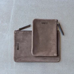 MERCI - Pochette en daim - Saloon