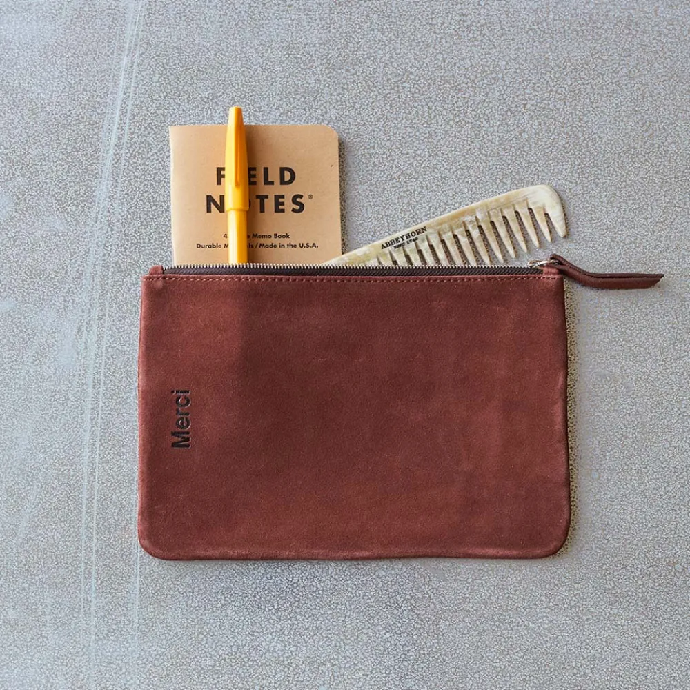 MERCI - Pochette en daim - Muscat