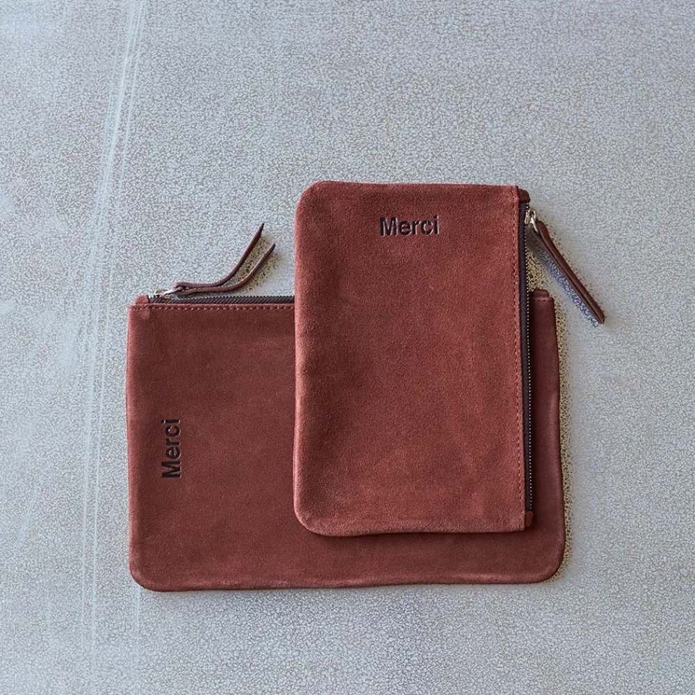 MERCI - Pochette en daim - Muscat