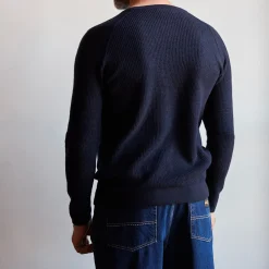 MERCI - Pull en laine - Bleu Marine