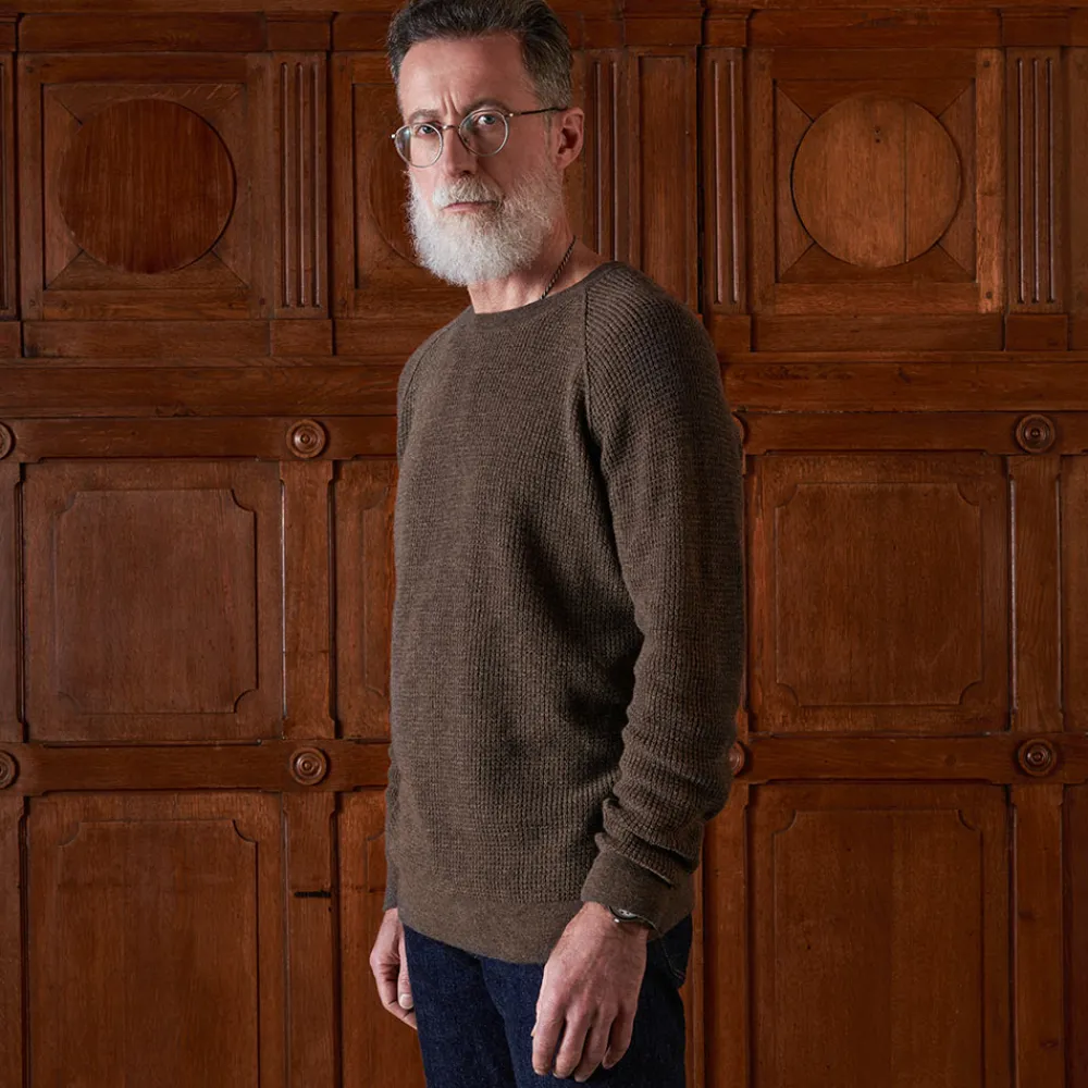 MERCI - Pull en laine - Marron