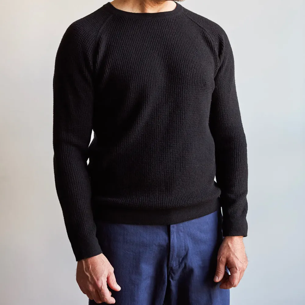 MERCI - Pull en laine - Noir Charbon