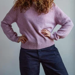 Women MERCI - Pull en laine Shetland Femme - Rose