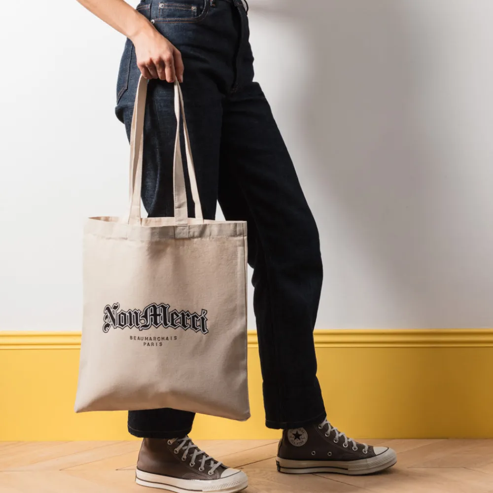 M05 Merci - Sac Tote Bag Gothique Non Merci - Noir