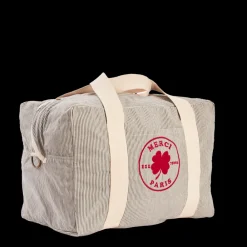 2102 VJ SOURCING Merci - Sac Weekender 2 en canvas - Rayures Bleu