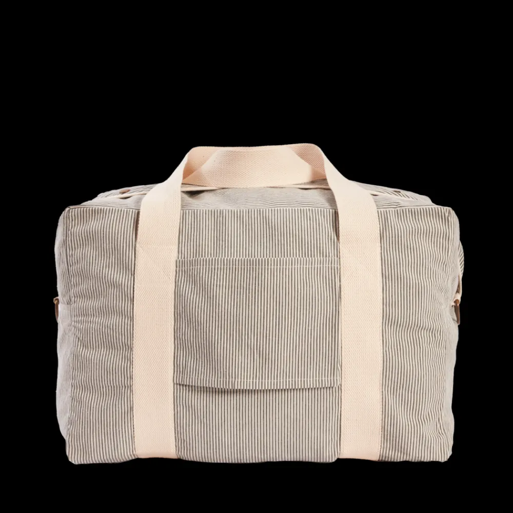 2102 VJ SOURCING Merci - Sac Weekender 2 en canvas - Rayures Bleu
