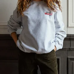 Women Merci - Sweat unisexe Non "Rive Droite" - Gris