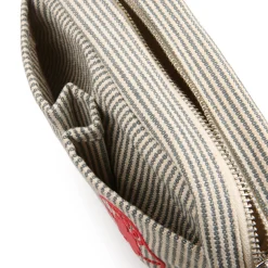 2105 VJ SOURCING Merci - Trousse en canvas Weekender - Rayures Bleu