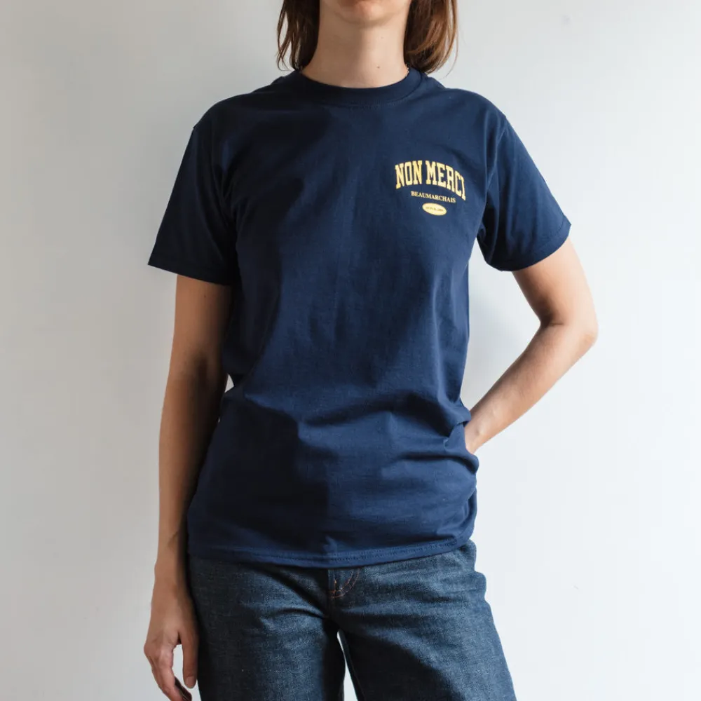 Women M05 Merci - T-Shirt College Non Merci - Bleu